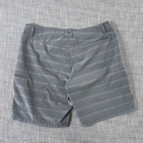 Kuhl Upriser Shorts Mens 38x9.5 Gray Striped Breathable Performance Outdoors - Picture 2 of 11
